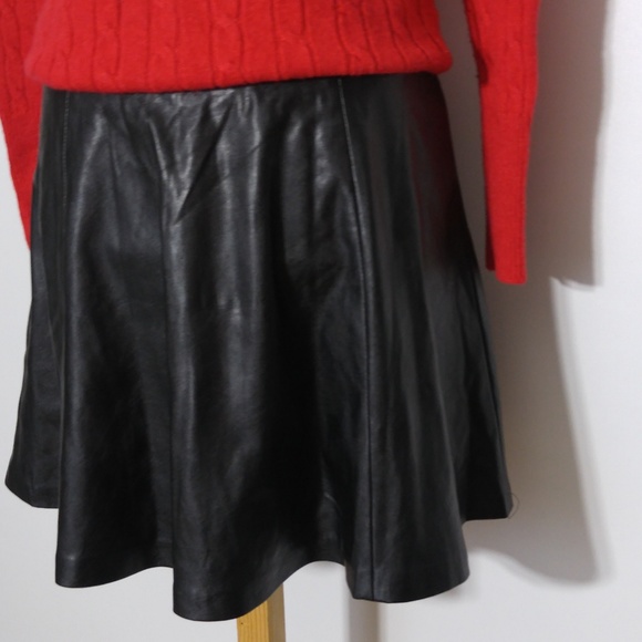 Divided Dresses & Skirts - Divided Vegan Leather Mini Skirt Sz10 Black Skater